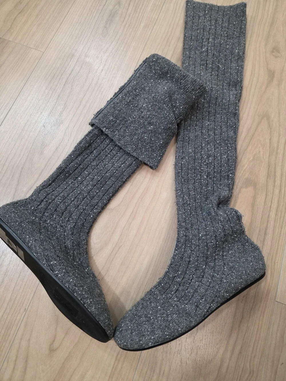 JEFFREY CAMPBELL Linings Thigh-High Sock Boot Sz 8